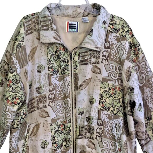VTG EVR Rousso Silk Bomber Jacket Womens Size XL 90s Patchwork Windbreaker - Picture 3 of 15